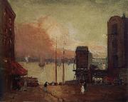 Robert Henri Cumulus Clouds,East River oil on canvas